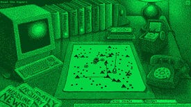 A grainy green image of an old PC and some monster tracking in Aberration Analyst.