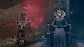 Elden Ring: Shadow Of The Erdtree screenshot of the Dragon Communion Priestess (left) and Count Ymir (right) NPCs.