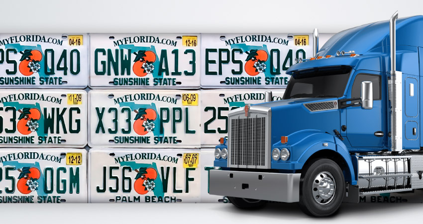 How to get commercial truck license plates in Florida