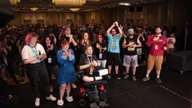 The runners, organisers, and audience of Summer Games Done Quick cheer and celebrate the cash raised for chairty during their event in 2024.